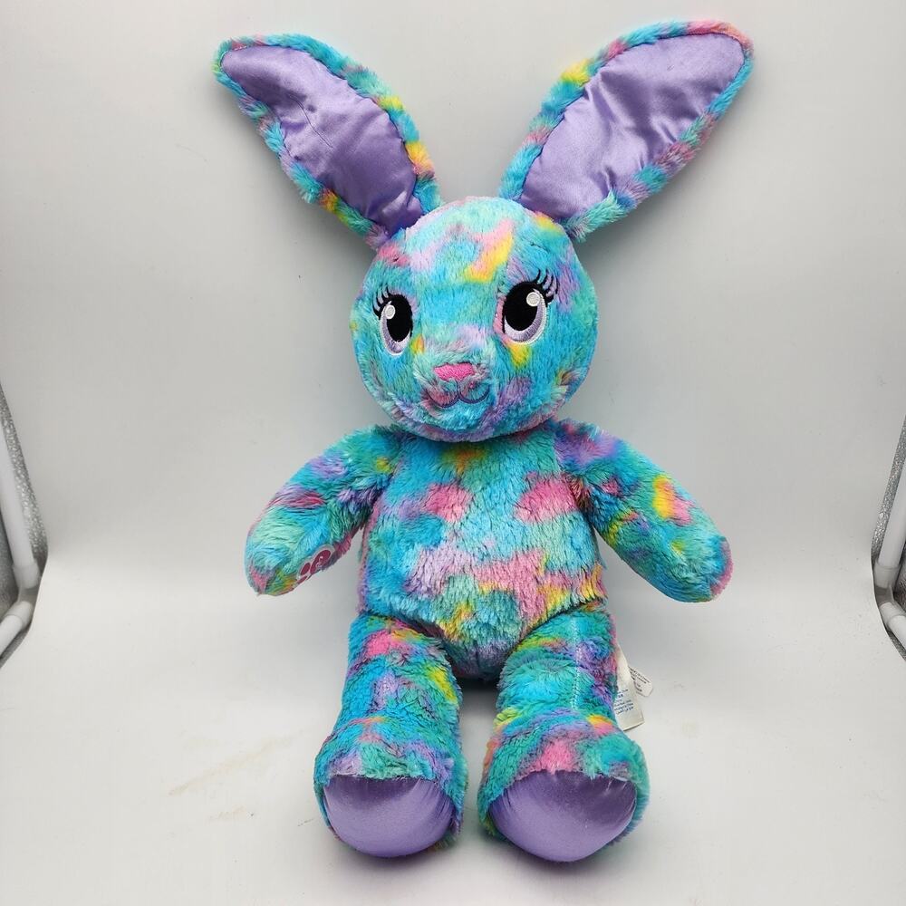 Build a Bear Color Burst Bunny Rabbit Plush Toy 16" Tie Dye Pastel Easter 2015